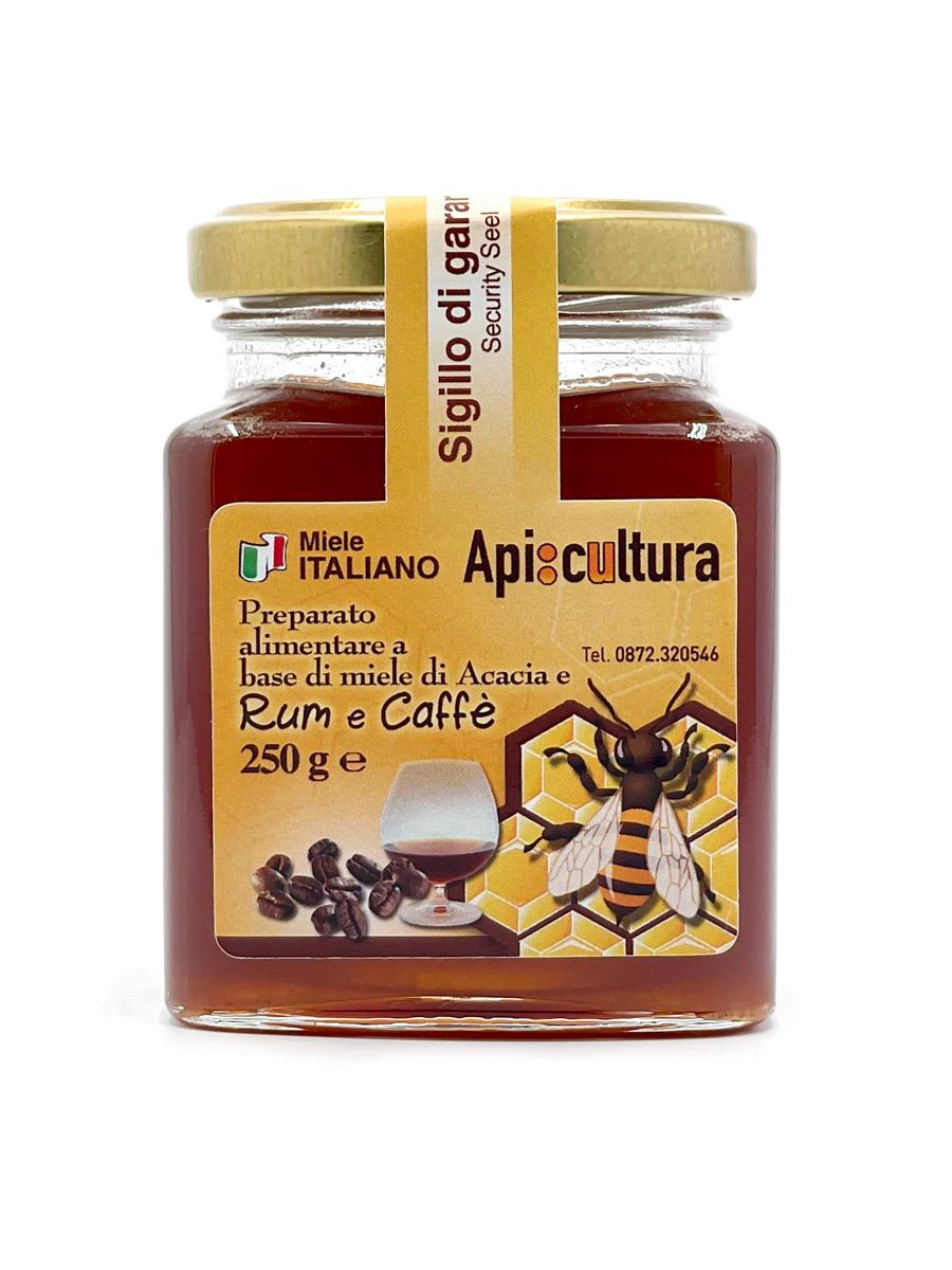 Acacia honey with Rum and Coffee 250gr